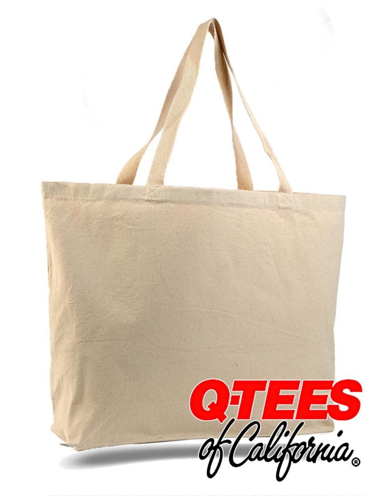 Q-Tees Canvas Gusseted Jumbo Tote #Q600